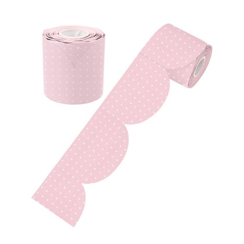 1. Pink Patterned Rolled Scalloped Border